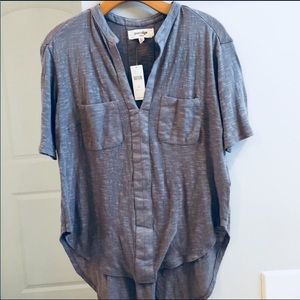 NWT Anthropologie Porridge Gray top Medium Petite